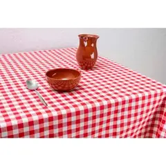 GENERICO - Mantel Hule Cuadrille Rojo 3 Metros para Mesa Grande