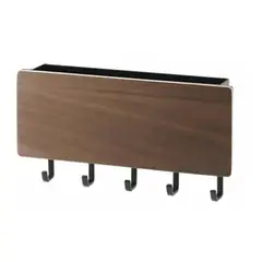 GENERICO - Organizador de Pared de Madera con 5 Ganchos para Llaves y Accesorios