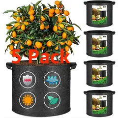 GENERICO - Pack 5 Macetero Grande Exterior Balcon Jardin Pared 32x25cm LABG