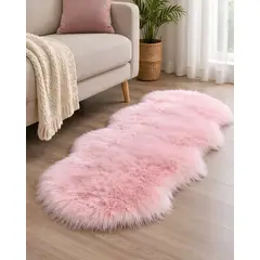 MYLHOGAR - Alfombra de Pelo de Oveja Sintético Ultra Suave Bajada de Cama 60x180