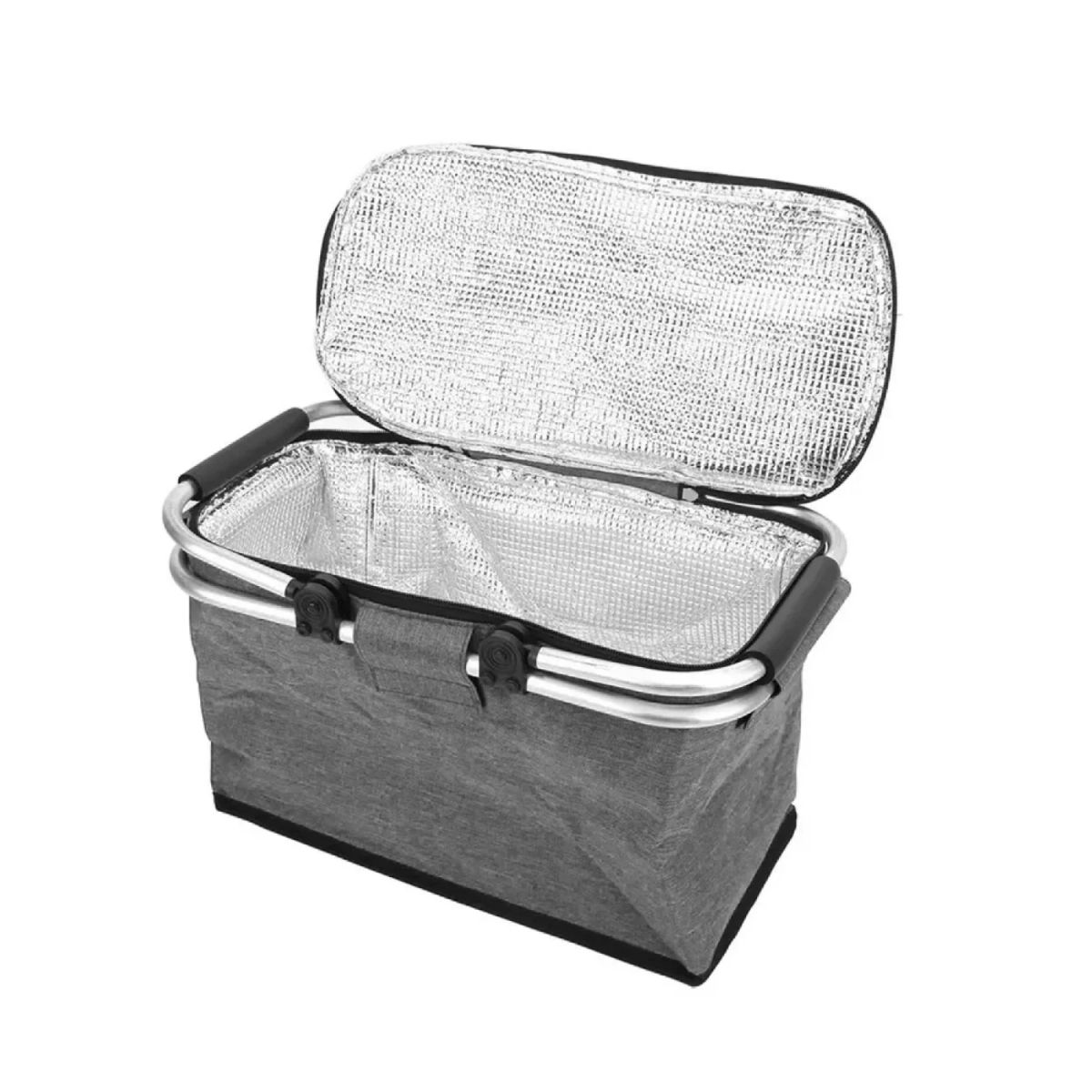 IMPORTCLICK - Cesta Canasto Cooler Termica Plegable Portatil 38x20x42 CM Gris