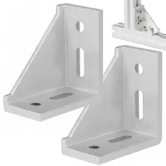 GENERICO - Pack 2 Escuadras de Ángulo 90° para Perfil T-slot 40x80 de Aluminio para Estructuras Modulares y CNC