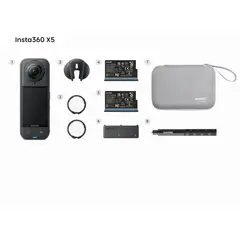INSTA360 - X5 8k 360 Cámara deportiva panorámica Essentials Bundle sensores duales 1/1,28"