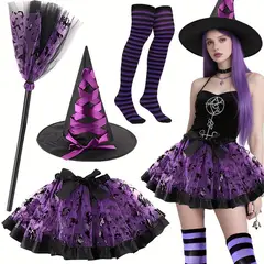 DANWEILE - Disfraz de bruja para fiesta de Halloween - Morado