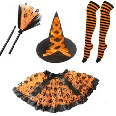 DANWEILE - Disfraz de bruja para fiesta de Halloween - Naranja