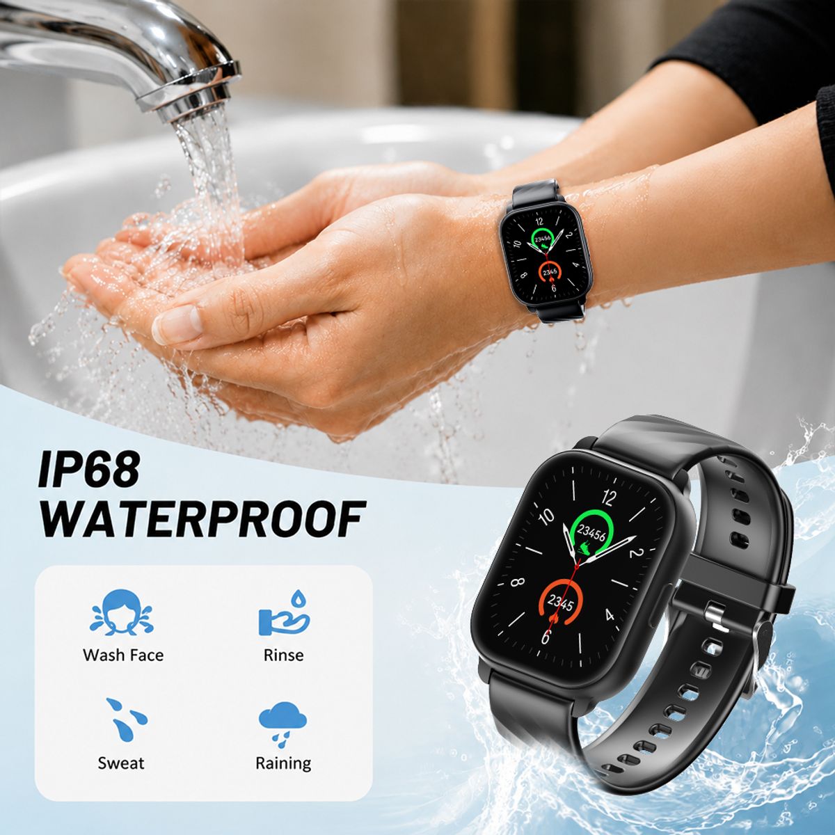 AOC - Reloj Inteligente AOC Watch E01, Pantalla 2.01", Llamadas Bluetooth, IP68