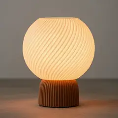 SLVJE - Lámpara de Mesa LED Diseño Geométrico Chocolate/Beige