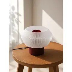 SLVJE - Lámpara de Mesa LED Moderna Diseño Niebla Bordó/Blanco
