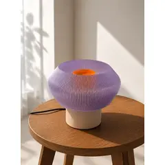 SLVJE - Lámpara de Mesa LED Moderna Diseño Niebla Beige/Violeta