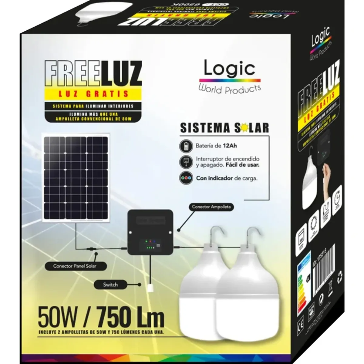 LOGIC - Sistema Solar Logic  FreeLuz Dos AmpolletasT120 50W