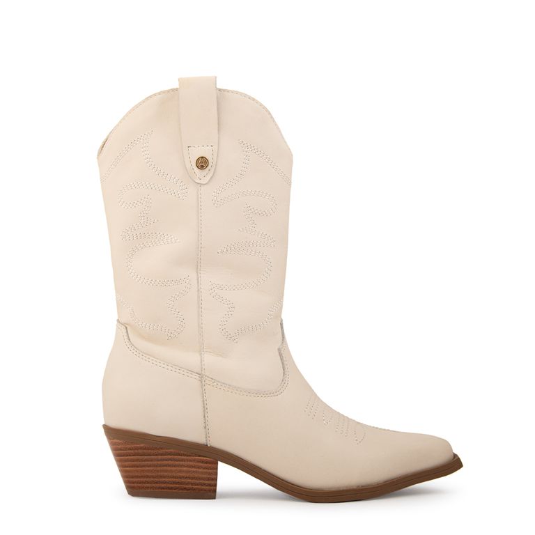 Bota Vestir Mujer Cuero Caña Alta