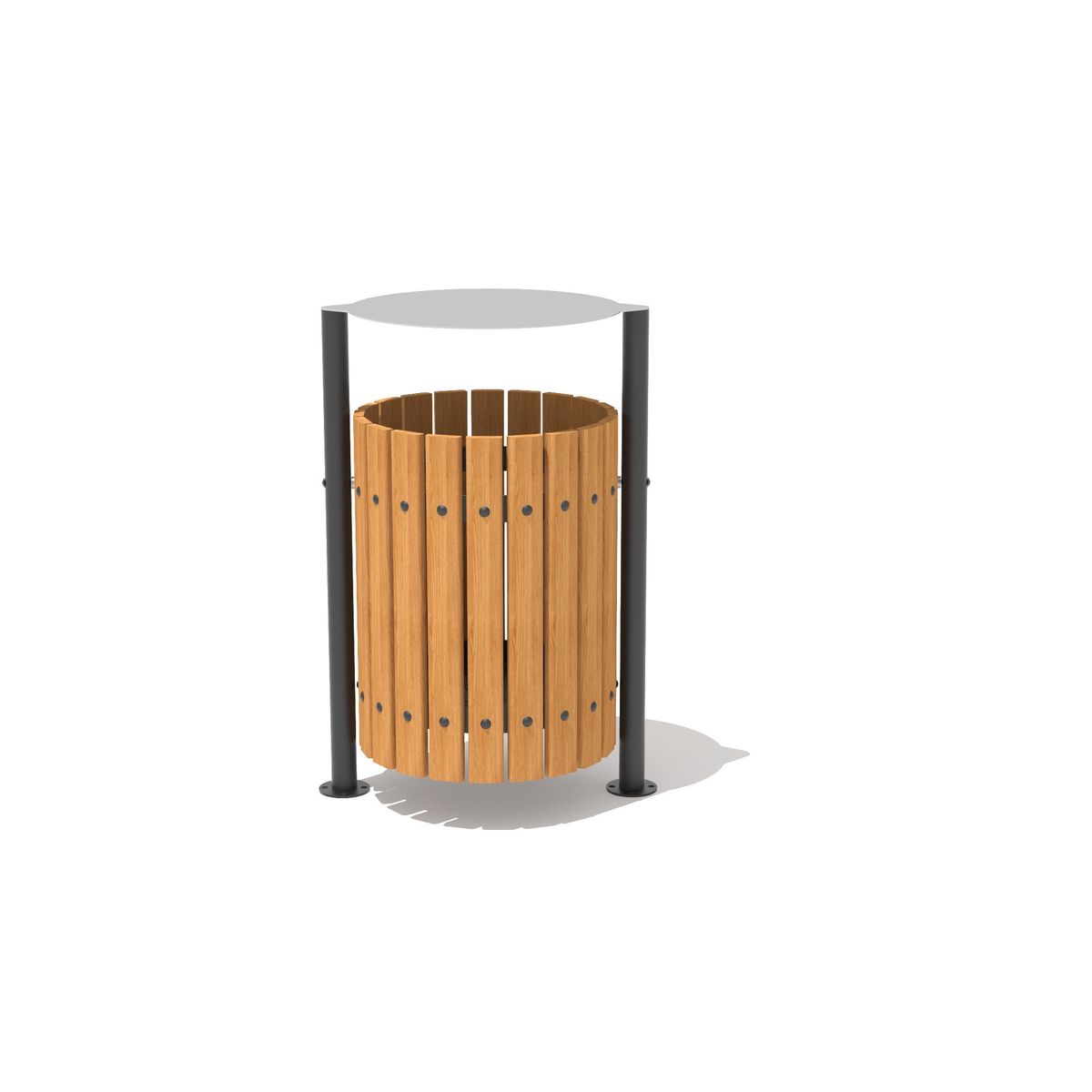 GENERICO - BASURERO METAL MADERA REDONDO