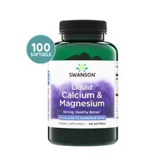 SWANSON - Liquid Calcium & Magnesium | Calcio + Magnesio Líquido – 100 Softgels