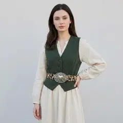 ACCESORIA - Cinturón Cowboy Mujer Con Tachas Hebilla Corazón Western