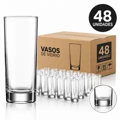 CRISTAR - Caja Vasos De Vidrio Altos Jugos Bebidas Lexington 334ml X48