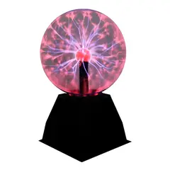 IRM - Lampara Esfera de Plasma Base Cuadrada Rayos Reactivos al Tacto Decoracion Gamer y Dormitorio