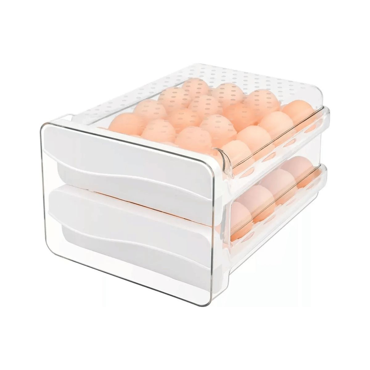 IMPORTCLICK - Organizador Porta Huevos 2 Niveles 40 Huevos 27.2x21.9x16.5 CM
