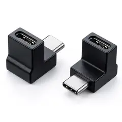GENERICO - Adaptador USB-C 90 Grados Macho a Hembra Copla Vertical Carga y Datos