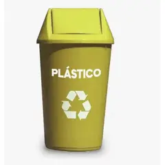 DALI - Basurero Reciclaje 36 Litros Tapa Vaiven amarillo plastico