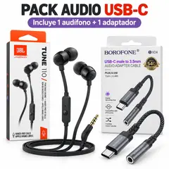JBL - Audifonos Tune 110 Con Adaptador USB C a 35mm