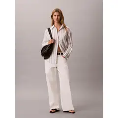 CALVIN KLEIN - Jeans Baggy de Talle Bajo Blanco