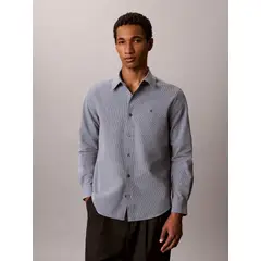 CALVIN KLEIN - Camisa Manga Larga de Rayas Gris