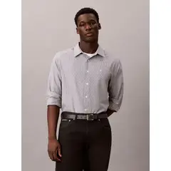 CALVIN KLEIN - Camisa Manga Larga de Rayas Gris