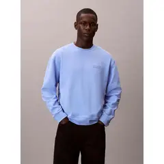 CALVIN KLEIN - Polerón de Corte Clásico con Parche Celeste