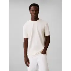 CALVIN KLEIN - Polera de Rayas Sutiles Crema