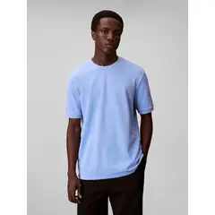 CALVIN KLEIN - Polera de Rayas Sutiles Celeste