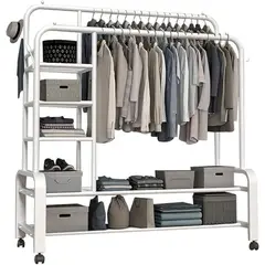 GENERICO - Perchero Metalico 58 kilos Doble Barra Closet Exhibicion