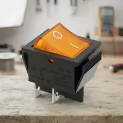 METALFER - Interruptor Cuadrado Naranja 4 Pines