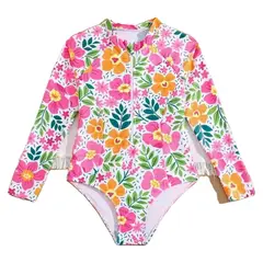 MAMBOKIDS - Traje de Baño Niña Manga Larga UPF50+ Mia Color