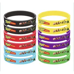 GENERICO - Set De 12 Pulseras De Silicona Toy Story 6,5 Cm Fiestas