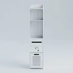 GENERICO - Estante Organizador Esquinero Baño 3 Niveles Con Cajón 120cm