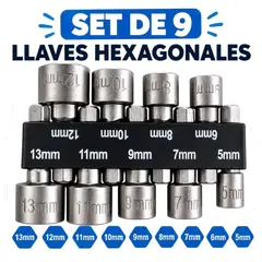 GENERICO - Set 9 Puntas 5mm-13mm Hexagonal Destornillador De Tuercas