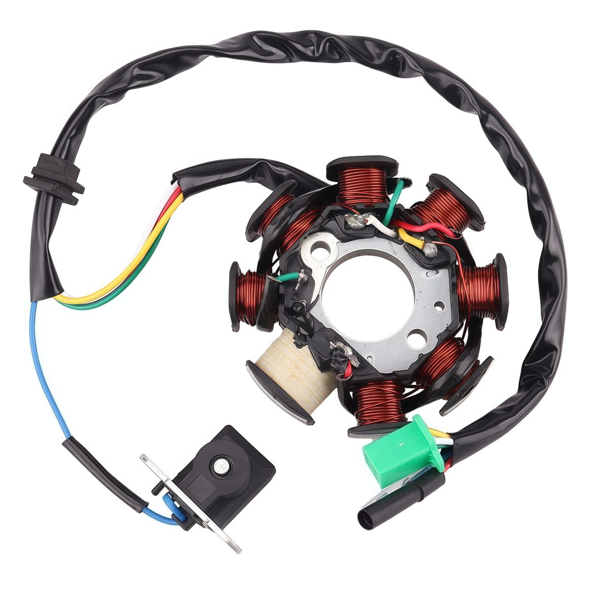 GENERICO - Bobina Estator Magneto 8 Bobinas 5 Cables para Motor GY6 125cc y 150cc Scooter ATV