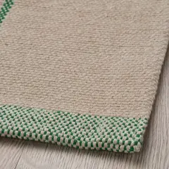 IKEA - Alfombra RIDSTIG, color hueso/verde, 133x195 cm