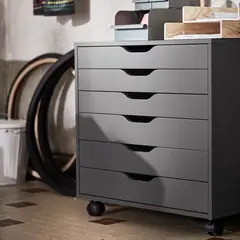 IKEA - Cajonera con ruedas ALEX, Gris oscuro, 67x66 cm