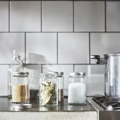 IKEA - Especieros CITRONHAJ, vidrio incoloro/acero inoxidable, 35 cl