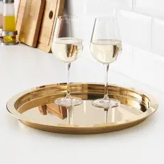 IKEA - Bandeja GLATTIS, dorado, 38 cm