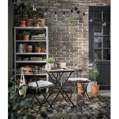 IKEA - Mesa para terraza TÄRNÖ, negro/café, 55x54 cm
