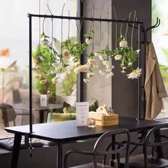IKEA - Barra decorativa para mesa HELGEÖ, negro regulable/ext int, 115/235x116 cm