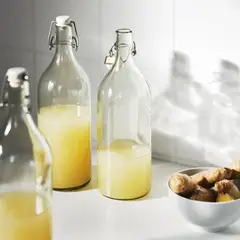 IKEA - Botella con tapa KORKEN, vidrio incoloro, 1 l