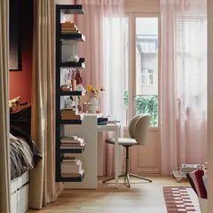IKEA - Velo STENFRÖ, 1 par, rosado/con cinta de fruncir, 145x250 cm