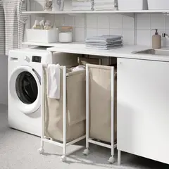 IKEA - Bolsa de ropa sucia con ruedas ENHET, blanco, 80 l