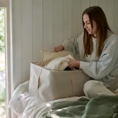 IKEA - Organizador de ropa PURRPINGLA, textil/beige, 34x51x28 cm