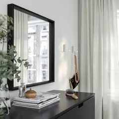 IKEA - Espejo NISSEDAL, negro, 65x65 cm