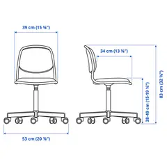IKEA - Silla para escritorio infantil ÖRFJÄLL, blanco/Vissle menta