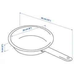 IKEA - Sartén 365+, acero inoxidable/revestimiento antiadherente, 20 cm